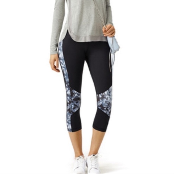 ALALA Blocked Cropped Leggings Black Palm Shadow M - Picture 1 of 11